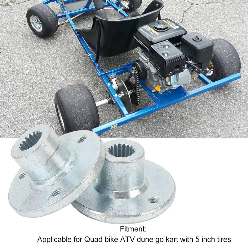 DAUERHAFT 3 Stud Rear Wheel Hub Shaft, Steel Alloy Rear Kart Wheels, 17T Tooth Atv Wheel Hub for Quad Bike ATV Dune Kart with 5 Inch Tires - Image 2
